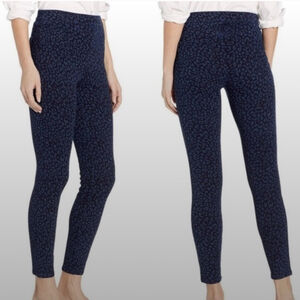 Spanx Jean-ish Ankle Legging Jean Style Bodycon Leopard Print Indigo Size Medium